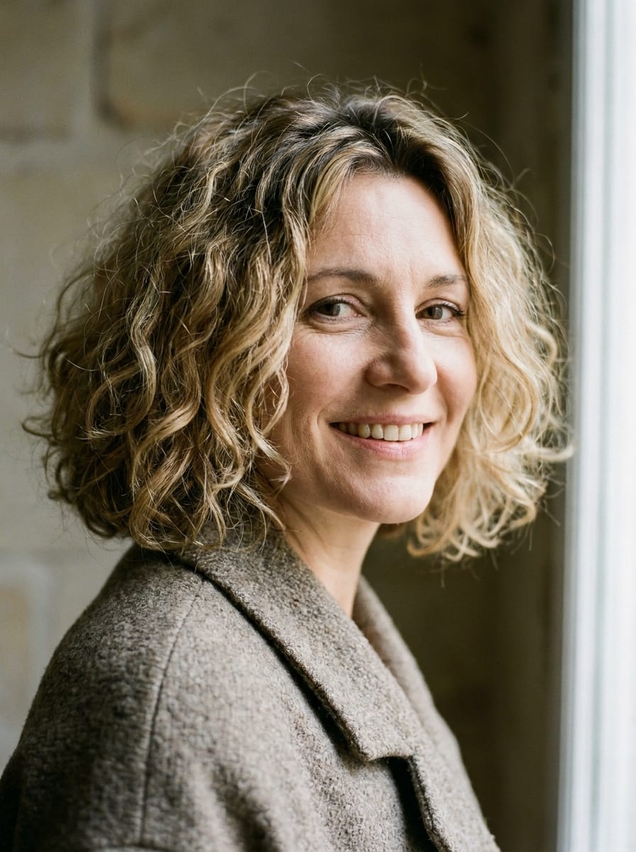 Blonder Curly Bob - Lockige Bob Frisur